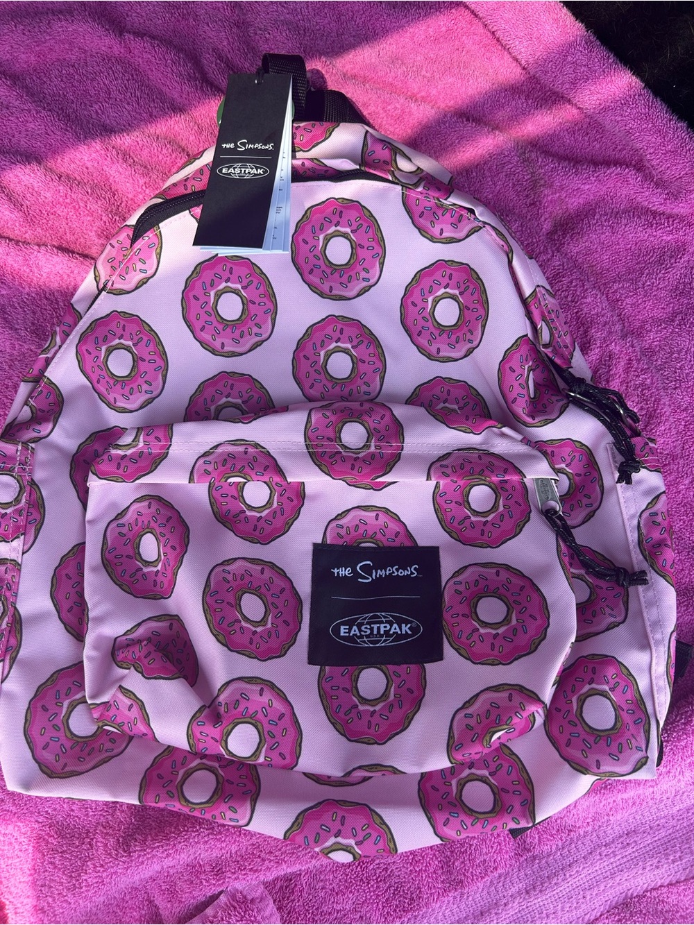 Eastpak x The Simpsons Pink Donut Print Backpack